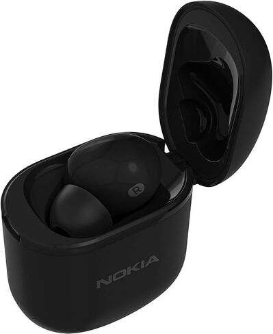سماعة أذن Nokia Solo Bud 2 Pro لاسلكية تعمل بالبلوتوث مع علبة شحن، زوج سريع، اتصال متعدد النقاط، إلغاء الضوضاء البيئية، وحماية IPX4 للمحادثات وتدفق الوسائط باللون الأسود in Kuwait