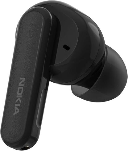 سماعة أذن Nokia Solo Bud 2 Pro لاسلكية تعمل بالبلوتوث مع علبة شحن، زوج سريع، اتصال متعدد النقاط، إلغاء الضوضاء البيئية، وحماية IPX4 للمحادثات وتدفق الوسائط باللون الأسود in Kuwait