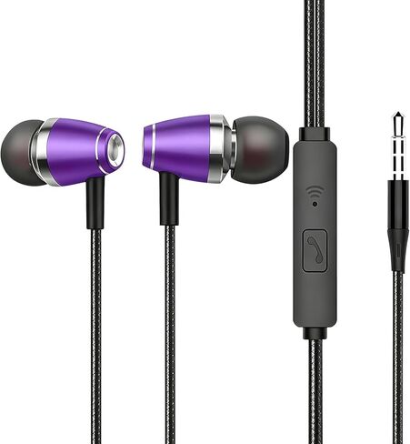 Wired Earbuds with Microphone, 3.5mm in-Ear Headphones, HiFi Stereo Sound, Noise Isolating Earphones with Volume Control, Compatible with Phone, Android, Laptop, Tablet in Kuwait