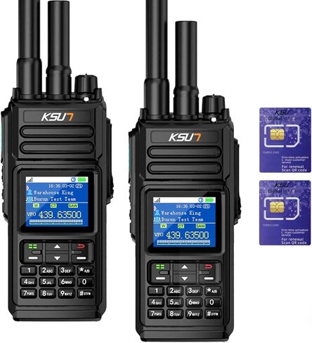 أجهزة اتصال لاسلكية شبكة KSUN 4G أجهزة راديو POC مجانية مدى الحياة مع بطاقة SIM مسبقة الدفع محمولة باليد ذات وضع مزدوج UHF IP68 مقاوم للماء وهدايا غير محدودة للمشي في الهواء الطلق والتخييم CT67P (عبوتان) in Kuwait