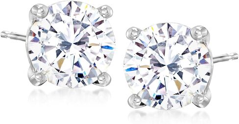 Ross-Simons Round CZ Stud Earrings in 14kt White Gold in Saudi Arabia