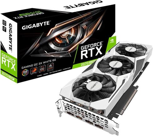 GIGABYTE GeForce RTX 2070 Super Gaming OC White 8G Graphics Card, 3X WindForce Fans, 8GB 256-Bit GDDR6, GV-N207SGamingOC White-8GD Video Card in Kuwait