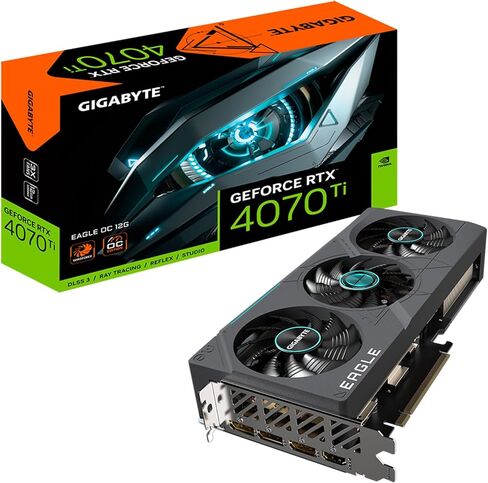 بطاقة رسومات GIGABYTE GeForce RTX 4070 Ti Eagle OC 12G (rev. 2.0) و3X WINDFORCE Fans و12GB 192-bit GDDR6X وGV-N407TEAGLE OC-12GD REV2.0 بطاقة فيديو (متجددة) in Kuwait