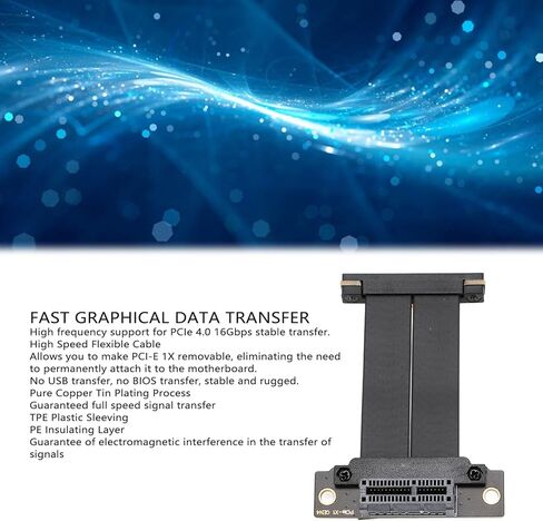 ASHATA PCIE 4.0 X1 Extension Cable, Dual 90° GPU Riser Cable, Right Angle PCIE Extender Extension Cable for Card Sound Card USB PCIe Cards 2.5G Sound Cards (20cm) in Saudi Arabia