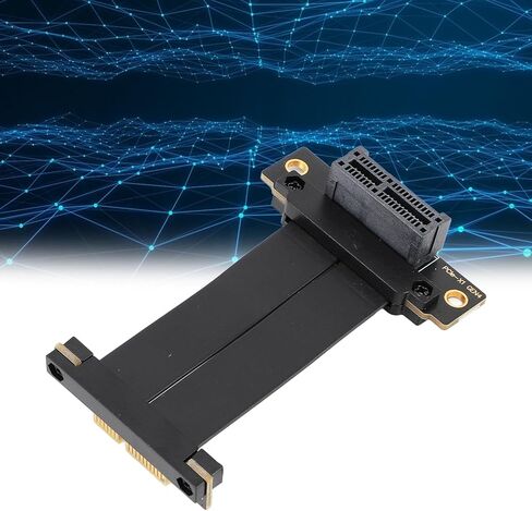ASHATA PCIE 4.0 X1 Extension Cable, Dual 90° GPU Riser Cable, Right Angle PCIE Extender Extension Cable for Card Sound Card USB PCIe Cards 2.5G Sound Cards (20cm) in Saudi Arabia