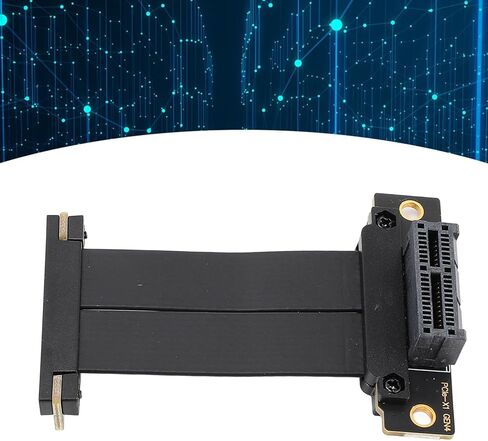 ASHATA PCIE 4.0 X1 Extension Cable, Dual 90° GPU Riser Cable, Right Angle PCIE Extender Extension Cable for Card Sound Card USB PCIe Cards 2.5G Sound Cards (20cm) in Saudi Arabia