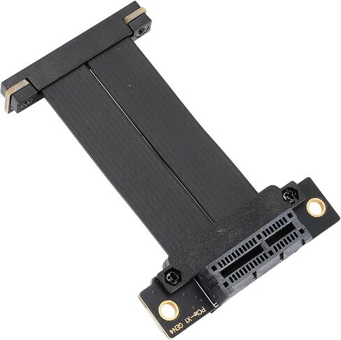 ASHATA PCIE 4.0 X1 Extension Cable, Dual 90° GPU Riser Cable, Right Angle PCIE Extender Extension Cable for Card Sound Card USB PCIe Cards 2.5G Sound Cards (20cm) in Saudi Arabia