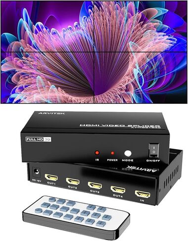 وحدة تحكم حائط فيديو HDMI 4K 3x3، معالج ربط جدار تلفزيون الفيديو مع جهاز تحكم عن بعد، ما يصل إلى 9 شاشات تلفزيون في شاشة حائط واحدة، 13 وضع توصيل، التوصيل والتشغيل in Kuwait
