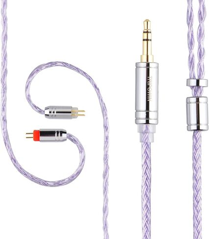 سماعات أذن Linsoul Kiwi Ears Cadenza داخل الأذن (أرجوانية) + كابل أرجواني مطلي بالفضة من Tripowin Zonie 16 Core (2pin-0.78mm، 3.5mm) in Kuwait