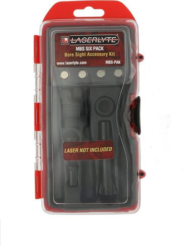 LaserLyte MBS-PAK Universal Laser Bore Sight Accessory Kit with Bubble Level, Daylight Target, Shotgun Adapters, Extra Batteries and Carrying Case Black 8" x 5.5" x 1.75" in Kuwait