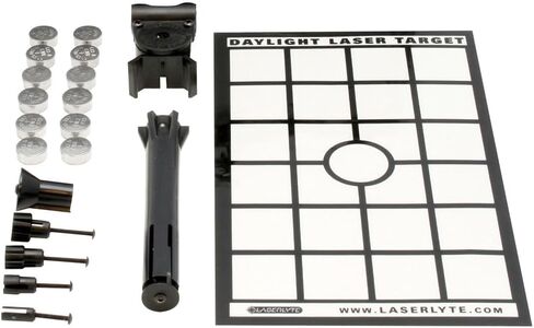 LaserLyte MBS-PAK Universal Laser Bore Sight Accessory Kit with Bubble Level, Daylight Target, Shotgun Adapters, Extra Batteries and Carrying Case Black 8" x 5.5" x 1.75" in Kuwait