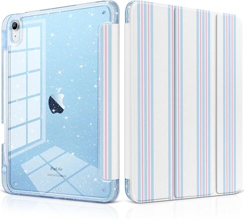 حافظة MEEgoodo لجهاز iPad Air 11 بوصة M4 2026/M3 2025/M2 2024، حافظة لجهاز iPad Air 5th/4th Gen 2022/2020، غطاء كمبيوتر لوحي لامع مع ظهر أكريليك شفاف + حامل قلم رصاص + تنبيه/نوم تلقائي، مخلب كلب وفحص in Kuwait