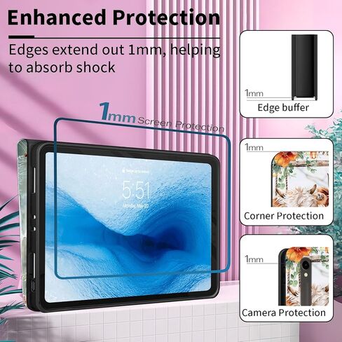 Samsung Galaxy Tab S9/S9 FE/S10 FE Tablet Case, Auto Sleep/Wake, Cute Highland Cow Leather Fplio Cover with Hard TPU Back Shell, Multi-Viewing Angles Flip for Tab S9/S9 FE/S10 FE Case in Kuwait