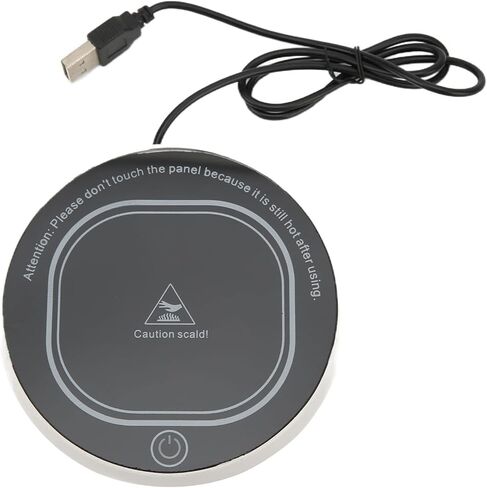 4.5inch Coffee Mug Warmer, USB Intelligent Cup Heating Mat, Utility Cup Warmer for Desk, Coffee Pad Constant Temperature for Milk Tea Water Hot Drinks (Black) in Kuwait