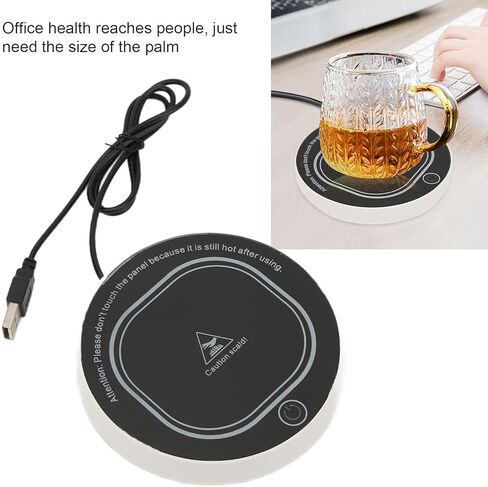 4.5inch Coffee Mug Warmer, USB Intelligent Cup Heating Mat, Utility Cup Warmer for Desk, Coffee Pad Constant Temperature for Milk Tea Water Hot Drinks (Black) in Kuwait