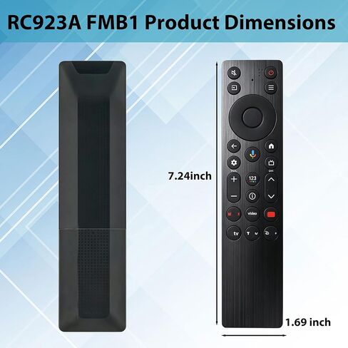 RC923A FMB1 جهاز تحكم عن بعد بديل للصوت، متوافق مع TCL QLED QD-Mini LED Google Smart TV QM5K QM6K QM7K Q77K X11K، يستبدل رقم القطعة G0401-000267 in Kuwait