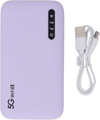 Cryfokt 5G Mobile Hotspot, WiFi6 Travel Router with Nano SIM Card Slot Support 16 Devices,5.35x2.83x0.63 in, 6100mAh, for High Speed Internet Access on Phones Laptops Tablets in Kuwait