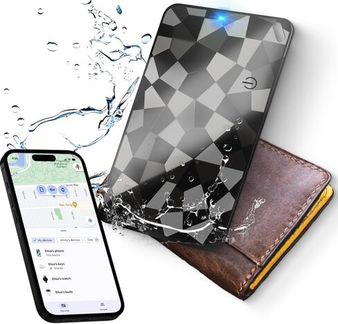 Wallet Tracker Card (iOS & Android), Ultra-Thin Bluetooth Smart Card Tracking Card Item Tracker Work with Apple Find My & Google Find Hub, IPX4 Rechargeable GPS Tracker for Wallet Passport Keys in Kuwait
