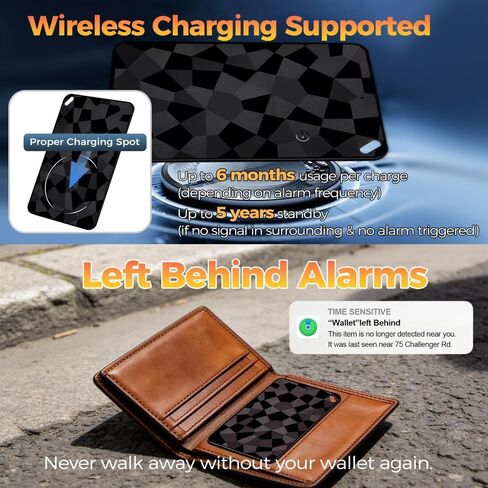 Wallet Tracker Card (iOS & Android), Ultra-Thin Bluetooth Smart Card Tracking Card Item Tracker Work with Apple Find My & Google Find Hub, IPX4 Rechargeable GPS Tracker for Wallet Passport Keys in Kuwait