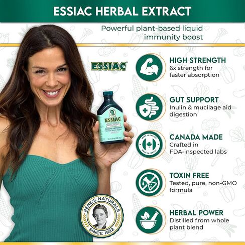 Essiac Original Herbal Liquid Extract - 10.14 Fl Oz Bottle | مزيج قوي مضادات الأكسدة للمساعدة في تعزيز الصحة العامة والرفاه | الصيغة الأصلية من عام 1922 in Kuwait