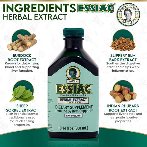 Essiac Original Herbal Liquid Extract - 10.14 Fl Oz Bottle | مزيج قوي مضادات الأكسدة للمساعدة في تعزيز الصحة العامة والرفاه | الصيغة الأصلية من عام 1922 in Kuwait