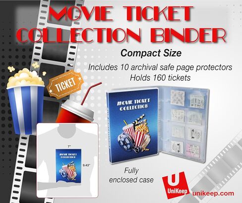UniKeep® Movie Ticket Collection Case with Acid-Free Pages and Integrated Binder Rings in Saudi Arabia