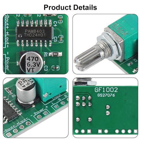 12pcs Mini PAM8403 DC 5V Audio Amplifier Handy Digital Power Amp Module Board 3W+3W Dual-Channel PAM8403 Stereo Amplifiers with Potentiometer for DIY Portable in Saudi Arabia