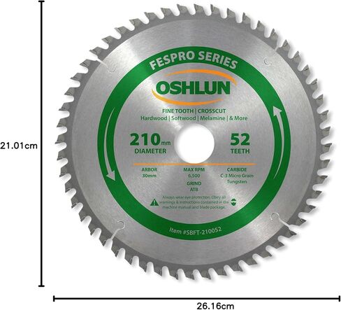 Oshlun SBFT-210036S 210mm 36 Tooth FesPro Ferrous ACT Saw Blade with 30mm Arbor for Festool TS 75 EQ in Kuwait
