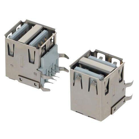 PCB USB Connector Type A Female Jack 8 Pin Double Layer 90 Degree Bend Foot Curled Edge 5Pcs,WuJuntool in Kuwait