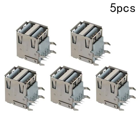 PCB USB Connector Type A Female Jack 8 Pin Double Layer 90 Degree Bend Foot Curled Edge 5Pcs,WuJuntool in Kuwait