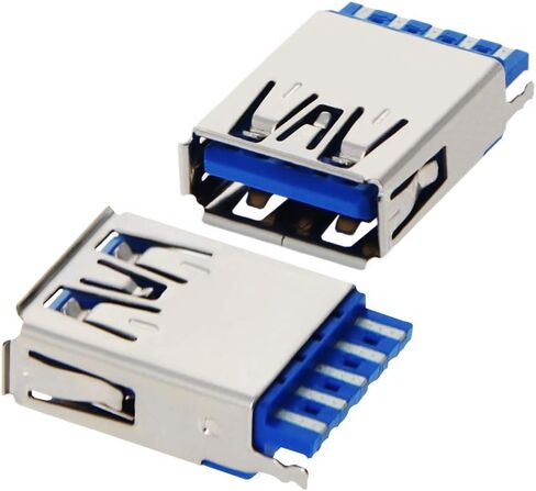 PCB USB موصل USB 3.0 أنثى جاك 4 دبوس 180 درجة حافة مجعدة 15 قطعة، WuJuntool in Kuwait