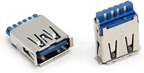 PCB USB موصل USB 3.0 أنثى جاك 4 دبوس 180 درجة حافة مجعدة 15 قطعة، WuJuntool in Kuwait