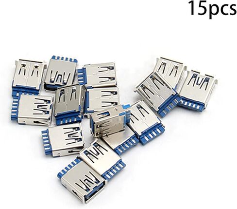 PCB USB موصل USB 3.0 أنثى جاك 4 دبوس 180 درجة حافة مجعدة 15 قطعة، WuJuntool in Kuwait