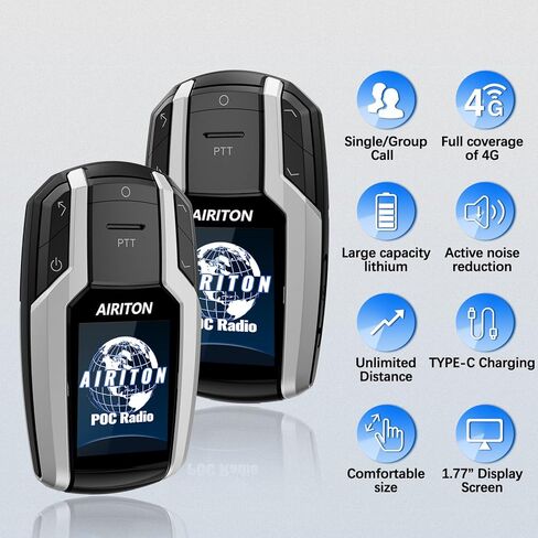 Walkie Talkies Fast Radio Unlimited Range Nationwide Long Distance 5000 Miles Handheld 4G LTE POC Two Way Radio Push to Talk Over Cellular Radio Long Range Walkie talkies (2 with SIM Card) in Kuwait