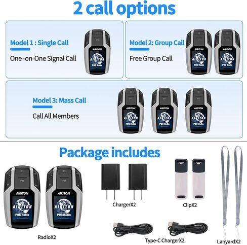 Walkie Talkies Fast Radio Unlimited Range Nationwide Long Distance 5000 Miles Handheld 4G LTE POC Two Way Radio Push to Talk Over Cellular Radio Long Range Walkie talkies (2 with SIM Card) in Kuwait