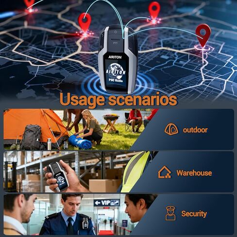 Walkie Talkies Fast Radio Unlimited Range Nationwide Long Distance 5000 Miles Handheld 4G LTE POC Two Way Radio Push to Talk Over Cellular Radio Long Range Walkie talkies (2 with SIM Card) in Kuwait