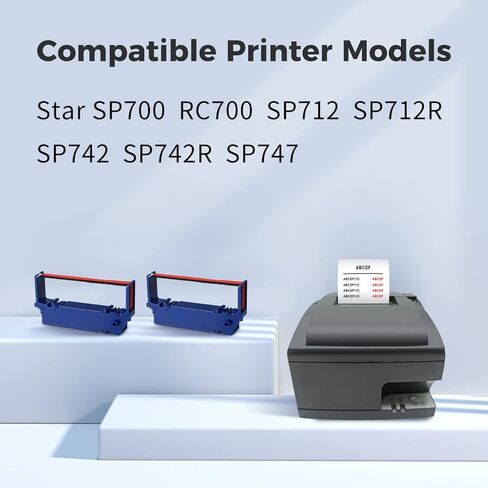 SP700 MYCARTRIDGE Compatible Ink Ribbon Replacement for Star SP-700 SP700 RC700 SP700BR RC700BR SP712 SP712R SP717 SP742R SP747 SP740 Printer Ribbon (Black/Red 24-Pack) SP700 in Kuwait