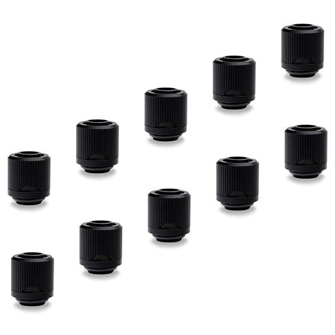 EKWB EK-Quantum Torque STC-10/13 Compression Fitting for Soft Tubing, 10/13mm (3/8" ID, 1/2" OD), Black, 10-Pack in Kuwait