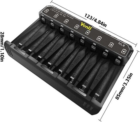 2Pack 1.5V AA Rechargeable Battery Charger 8-Bay, Charger Only Without Batteries in Saudi Arabia
