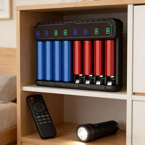 2Pack 1.5V AA Rechargeable Battery Charger 8-Bay, Charger Only Without Batteries in Saudi Arabia