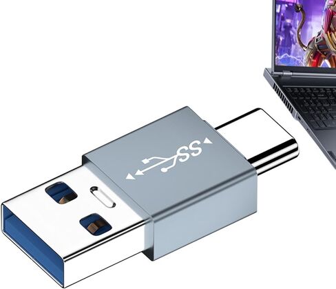 USB C to USB Adapter | Plug-and-Play Type C Adapter Cable - Converter Portable 10Gbps High-Speed Data Transfer for Women Men Mobile Phones Laptops Drive Game Consoles in Saudi Arabia