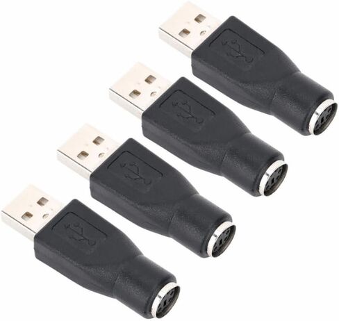 4 حزم محول PS/2 إلى USB - محول PS/2 أنثى إلى USB ذكر للوحة المفاتيح والماوس، محول معدني، التوصيل والتشغيل in Kuwait