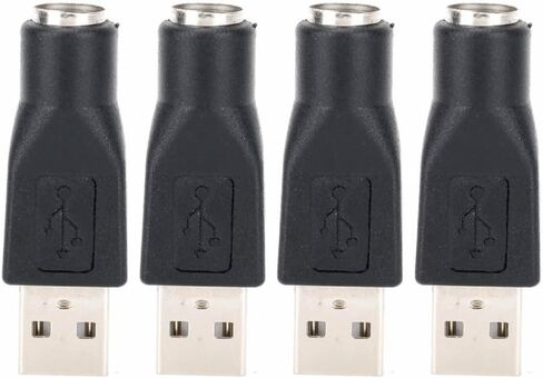 4 حزم محول PS/2 إلى USB - محول PS/2 أنثى إلى USB ذكر للوحة المفاتيح والماوس، محول معدني، التوصيل والتشغيل in Kuwait