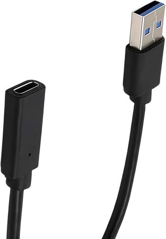 كابل محول OTG USB 3.0 نوع A ذكر إلى USB 3.2 نوع C أنثى محول محول (أسود) (3.3 قدم) in Kuwait
