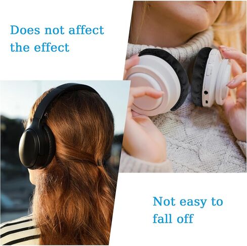6pcs Fabric Headphone Ear Covers, Black Washable Ear Pad Cover Stretchable Earcup Nylon Cotton Headphone Protector Sweat Headset Cloth Fit 1.96" to 4.3 in Kuwait