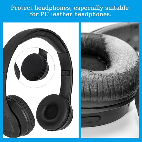 6pcs Fabric Headphone Ear Covers, Black Washable Ear Pad Cover Stretchable Earcup Nylon Cotton Headphone Protector Sweat Headset Cloth Fit 1.96" to 4.3 in Kuwait
