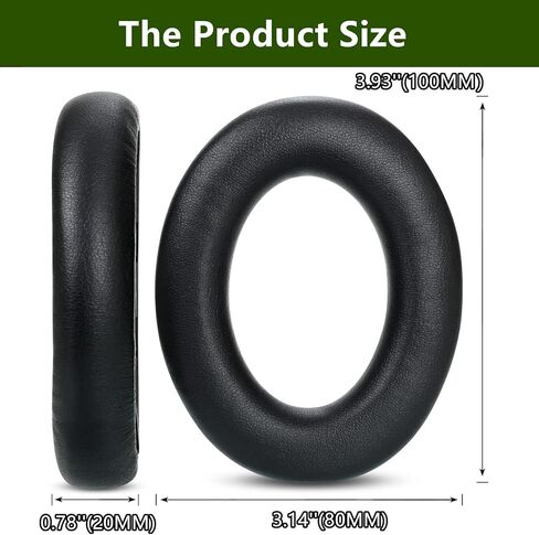 Upgrade Earpads Memory Foam Ear Cushion Replacement Compatible with Sennheiser ACCENTUM Plus/ACCENTUM Wireless Bluetooth Headphones(Black Protein Leather) in Kuwait
