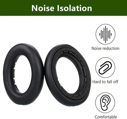 Upgrade Earpads Memory Foam Ear Cushion Replacement Compatible with Sennheiser ACCENTUM Plus/ACCENTUM Wireless Bluetooth Headphones(Black Protein Leather) in Kuwait