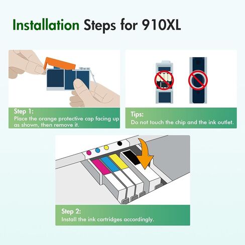 910XL 910 8015e خراطيش الحبر كومبو حزمة بديلة لطابعة HP 8025e 910XL/910 حزمة متعددة باللون الأسود واللون لـ OfficeJet Pro 8015e 8025e 8020 8028e 8035e 8020e 8034e 8028 8025 8010 in Kuwait
