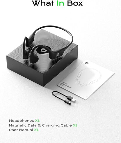 سماعات رأس رياضية مفتوحة للأذن من DEMICEA، سماعات أذن لاسلكية للتوصيل العظمي، مشغل MP3 مدمج بسعة 32 جيجابايت، مع ميكروفون، IP68، مقاومة للعرق والماء، بطارية تصل إلى 8 ساعات، بلوتوث 5.3، للجري والسباحة والتدريبات in Kuwait
